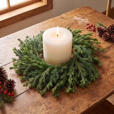 Anneau de bougie en sapin noble pleureur miniature de 40 cm (16 po)