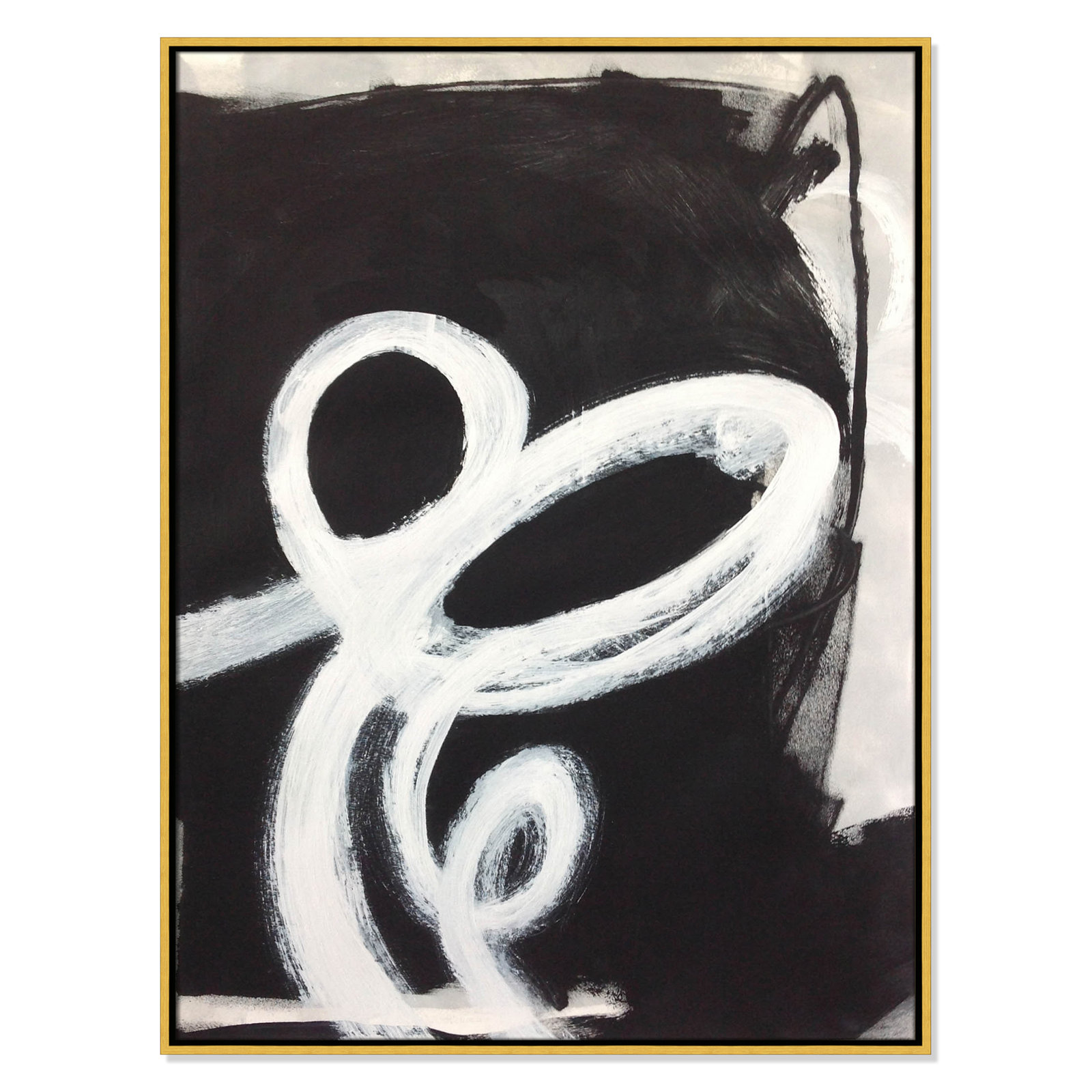 Bronte "Swirly Swirls II" Print, 41.5" H x 31.5" W x 2" D, Gold Floater Framed, No Mat