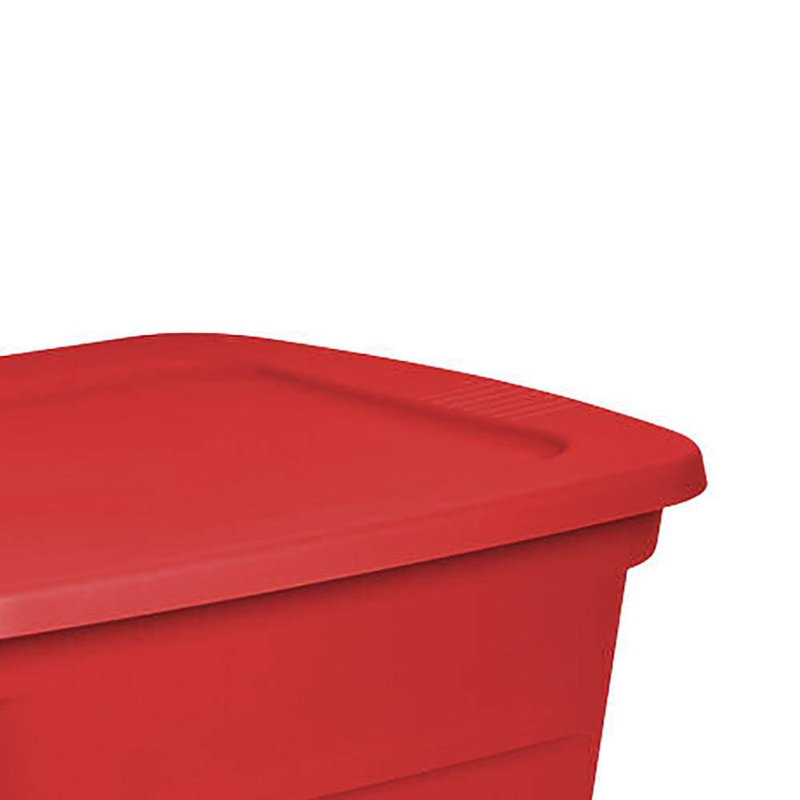 Sterilite Plastic Stackable Storage Tote Container Bin, Red, 72 qt, 8