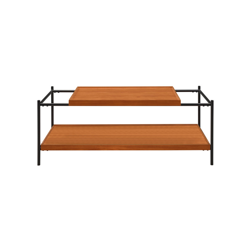 Table basse 2 tablettes Honey Oak