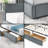 Grey Velvet Full-Size Tufted Sofa Bed Frame with Storage Drawers & Mid-Century Design-979120101-979120098