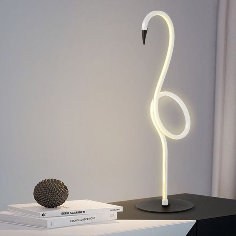 Lampe de table à DEL Flamingo, Noir / blanc