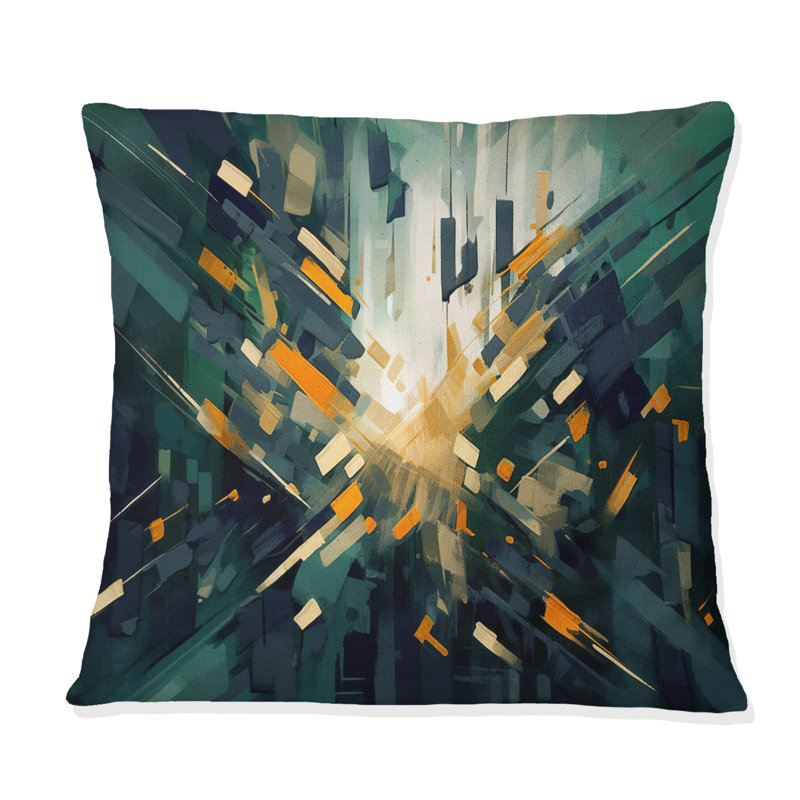 Coussin décoratif jaune et vert dansant avec couleurs II