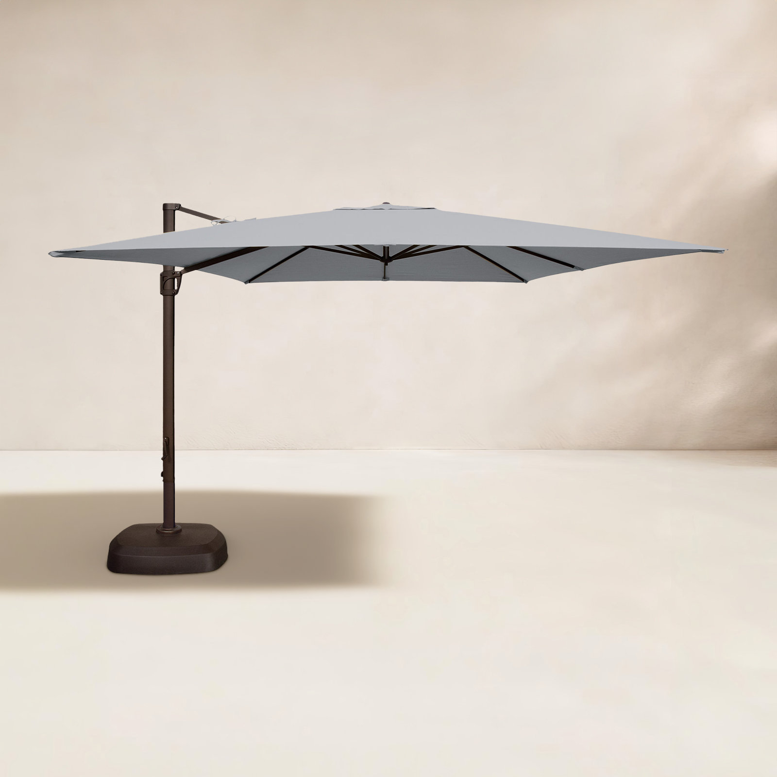 Darel 120'' Cantilever Outdoor Umbrella, Bronze, Sunbrella / Granite