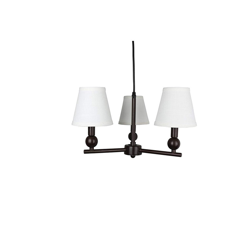 Lustre classique / traditionnel à 3 lumières Ariel, Bronze frotté à l'huile, Beige