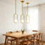 Ensemble de 2 luminaires suspendus ovales dorés en verre opale - hauteur réglable câblé pour îlot de cuisine, salle à manger, chambre à coucher-942343621-941867249