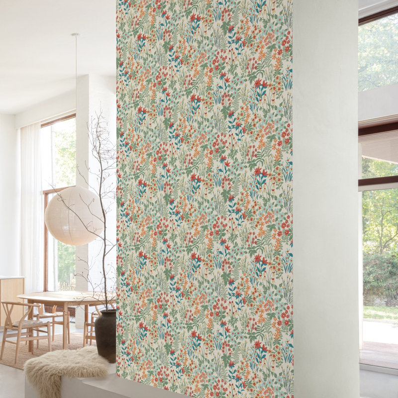 Arcadia Collection Classical Floral Wallpaper Roll, Red