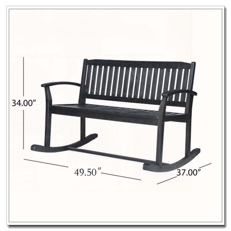 Acacia Wood 2-Person Outdoor Rocking Loveseat