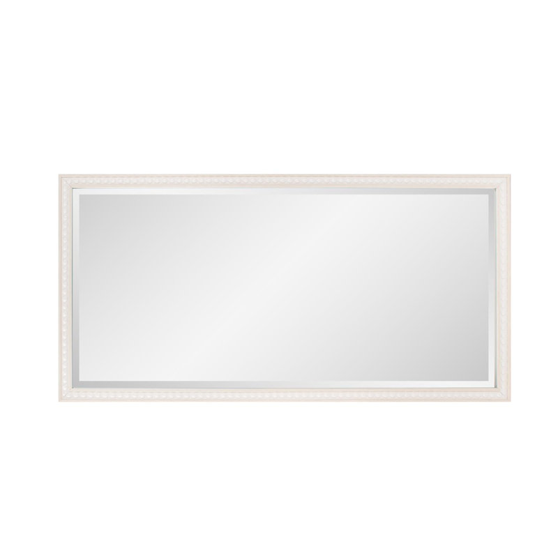 Beaded Vanity Mirror -, 48" x 24", White