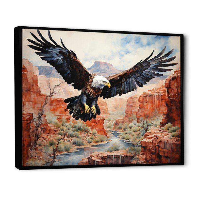 Western Canyon Eagle Echoes III sur impression sur toile, H 16 po x l 32 po, Cadre flottant noir