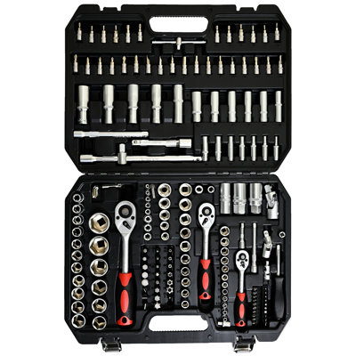 171Pcs Tool In Black Toolbox With Socket And Ratchet Wrench, Carbon Steel For Homeowners, Lock, Convenient Garages Garage Repair, , Storage Tools