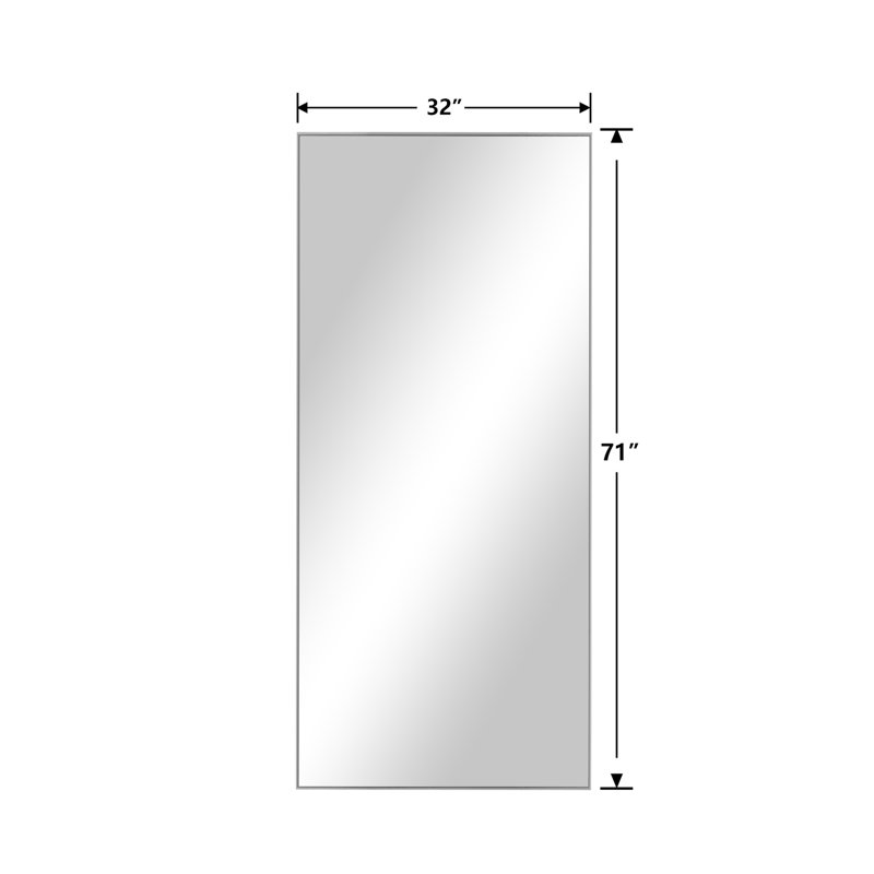 Miroir pleine longueur Ronan, Argent argent, 71 po x 32 po