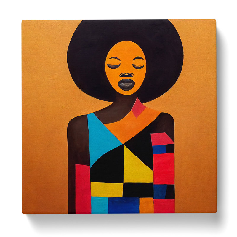 African Woman Abstract No.1 - No Frame Print, 50cm H x 50cm W x 3cm D