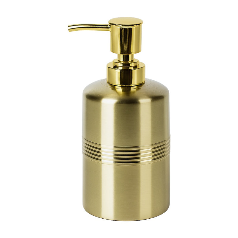 Distributeur de savon compact compact à pompe, accessoire de comptoir décoratif pour lavabo et comptoir de cuisine doré