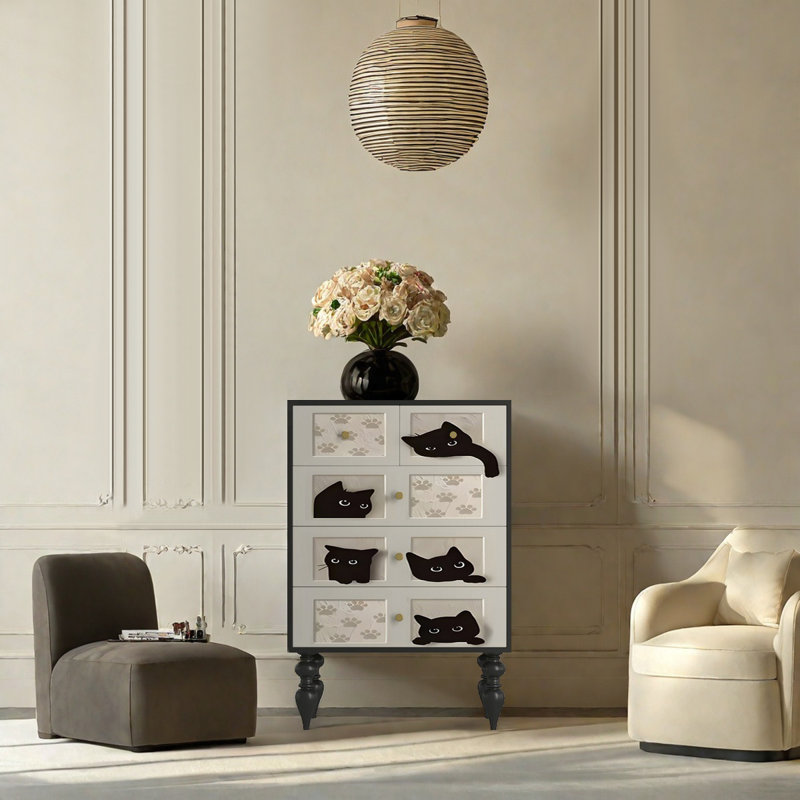 Armoire décorative de salon de style crème