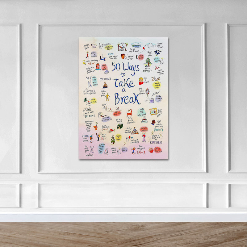 Des activités saines - 50 façons de prendre une pause - 1 valeur P ne s'applique pas - impression sur toile tendue