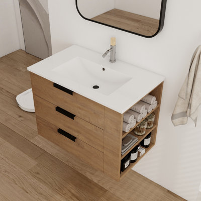 Madora 30'' Single Bathroom Vanity with Resin Top