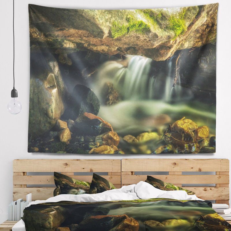 Tapisserie cascade paysage forêt nationale Wasatch, H 78 po x l 92 po