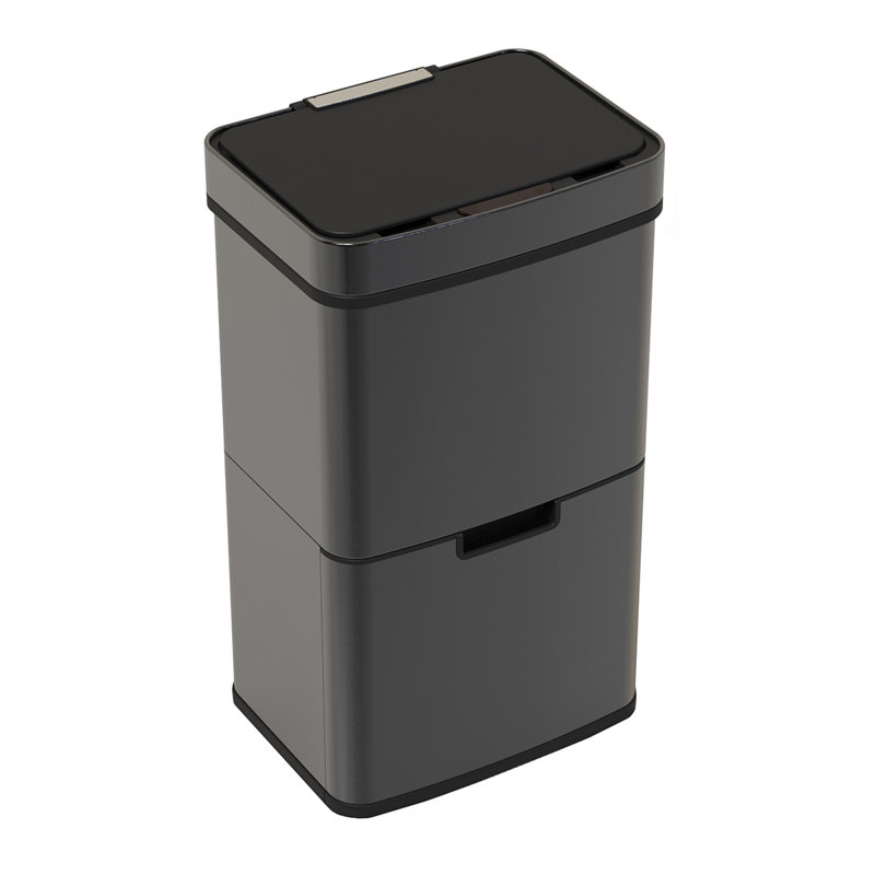 Mogens Stainless Steel Motion Sensor Multi-Compartment Rubbish & Recycling Bin - 16.38L