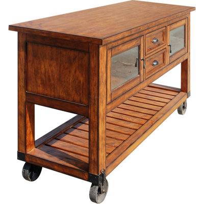 Juran Rectangular Kitchen Cart in Distressed Chestnut by Williston Forge
