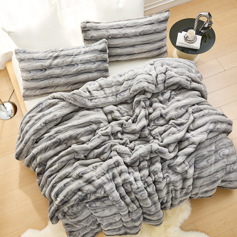 Ensemble d'édredon surdimensionné Coma, Queen Comforter + 2 Standard Shams, Gris