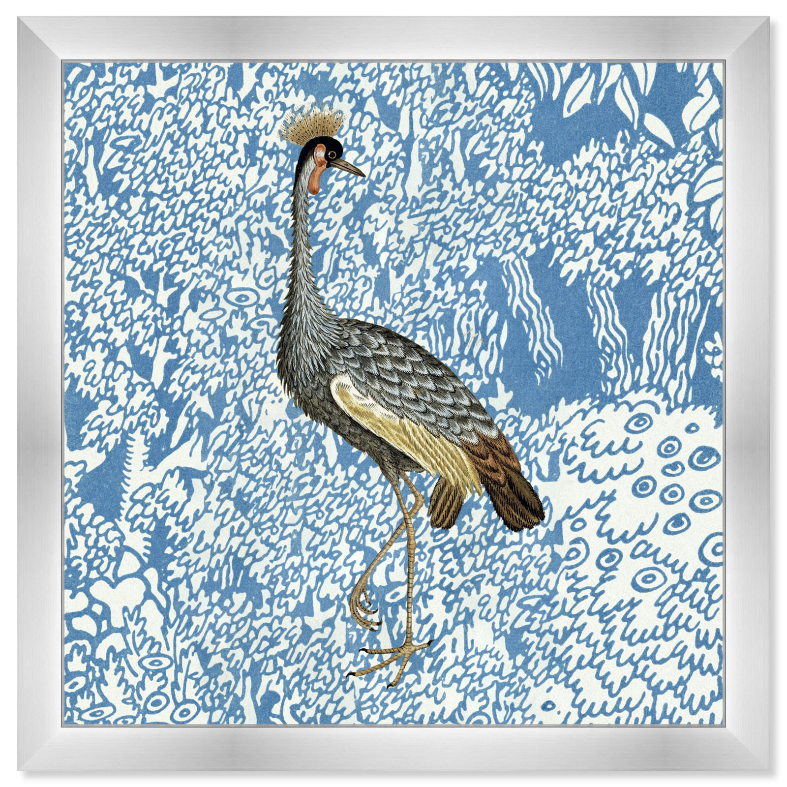 Bird Pose 2 by Oliver Gal, Silver, 14" H x 14" W x 0.5" D