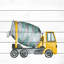 Camion malaxeur à Tom Tom, impression sur bois blanc-188680394