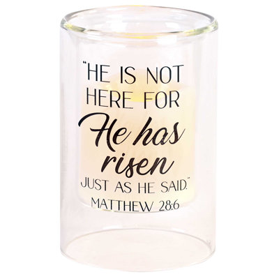 6 in. H Glass Tabletop Pillar Holder with Candle Included
