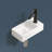 14.17 In. Wall-Mounted Rectangular Small Ceramic Bathroom Sink In Milk White