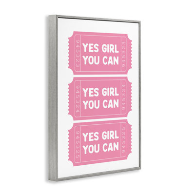 Giclée encadrée «Yes Girl You Can» par Designed