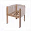 Chaise de salle à manger d'extérieur en bois, corde beige avec coussin beige, ensemble de 2