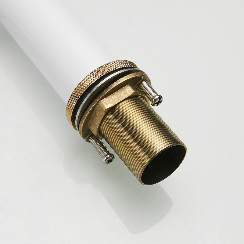 Topcraft Single Handle Modern Bathroom Faucet, Matte White/Gold