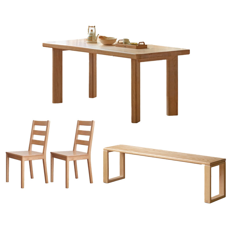 Ensemble de table en bois massif haut de gamme, H 29,92 po x L 62,99 po x l 33,46 po