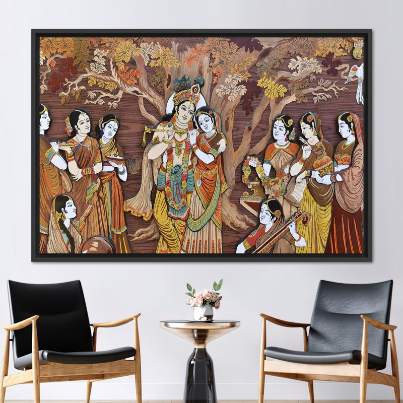 Print on Canvas, Framed Print without Mat, Black, 40 cm H x 60 cm W