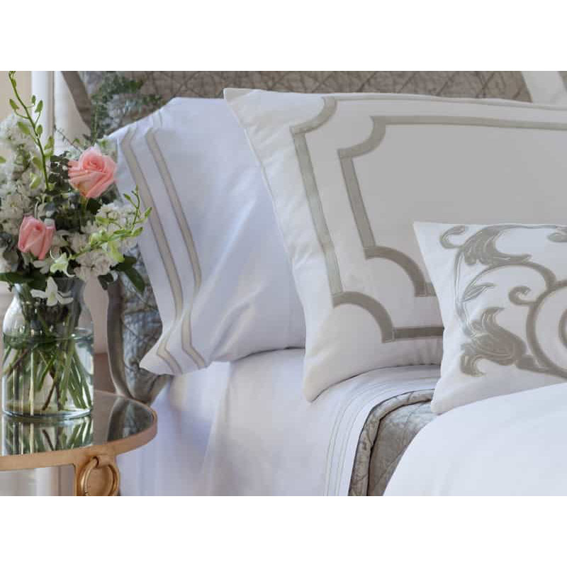 Soho Sheet Set, King, Ivory/Gray
