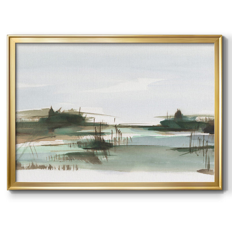 Marsh Reeds III, reproduction d'art sur toile, H 30 po x l 44 po x P 1,5 po, Or
