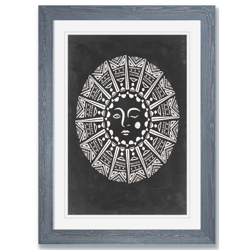 Moon Light I '- reproduction d'art encadrée, H 38 po x l 28 po x P 1,25 po, Cadre en papier gris, Blanc