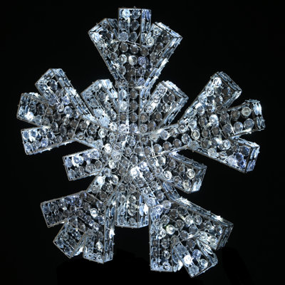 36" Crystal Bead Snowflake with LED Lights