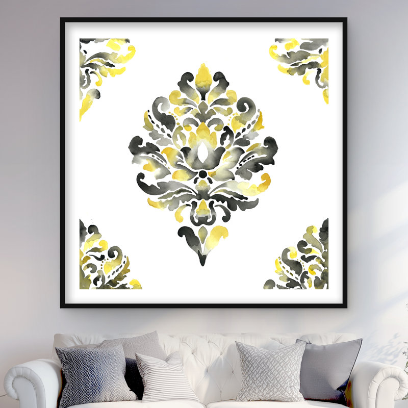 Ornement baroque - Formes décoratives encadrées, H 48 po x l 48 po, Noir