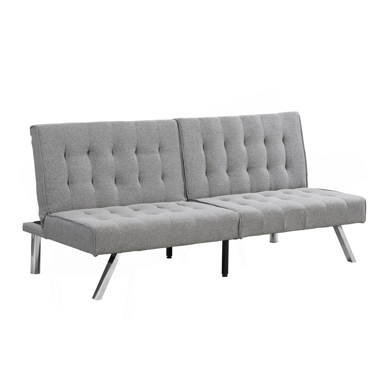 WOOD FRAME, STAINLESS LEG, FUTON, SOFA BED, Gray