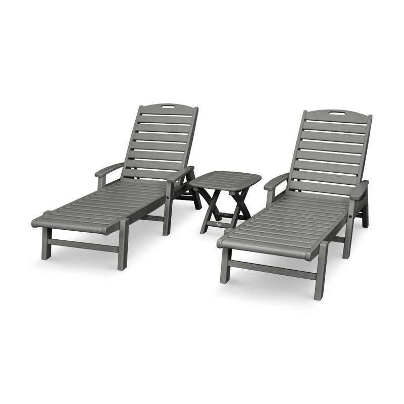 Yacht Club 3-Piece Chaise Set, Stepping Stone