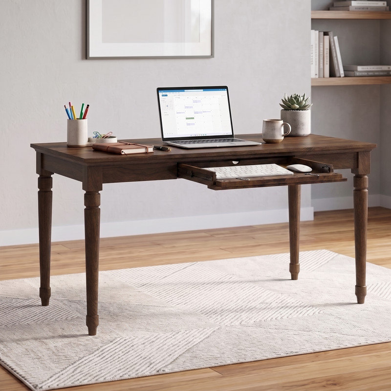 Bureau d'écriture rétro avec tiroir, Châtaigne