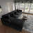 Slipcovered Upholstered Modular Sofa With Ottoman-110374989-110374988