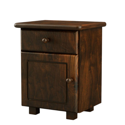 Nodax Bedside Cabinet Table For Bedroom - Elegant Drawer & Cupboard Unit Wooden Nightstand (B4)