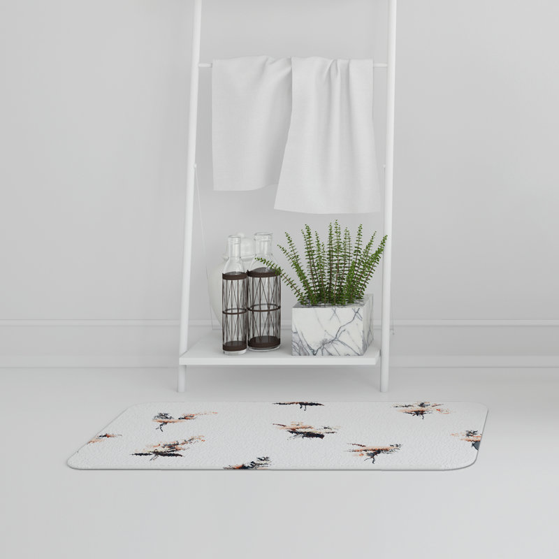 Isabelle Non-Slip Bath Rug, Vintage Dried Floral Sprigs