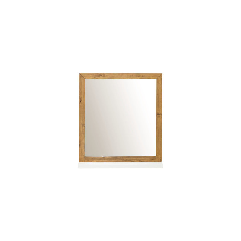 Ellarie Wood Flat Wall Mirror