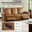 Canapé inclinable électrique en cuir véritable rembourré de duvet synthétique 86,25 po-1423949425