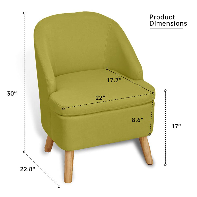 Florrine Upholstered Armchair, Green Linen Blend