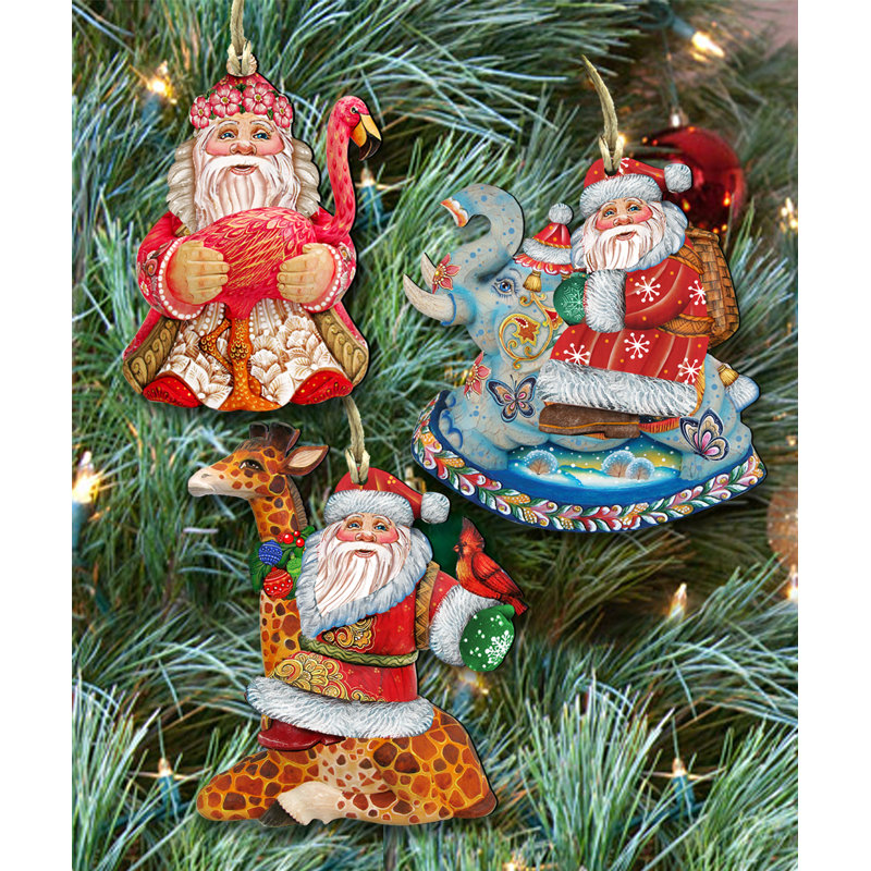 5'' Handmade Wood Holiday Shaped Ornament