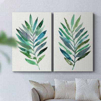 Palm Frond Flow III - Toile tendue avec châssis de qualité supérieure - Prêt à accrocher